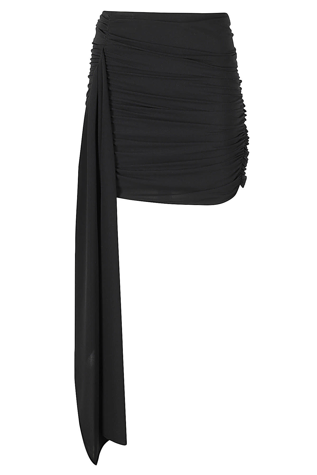 Shop Helmut Lang Draped Mini Skirt In Black