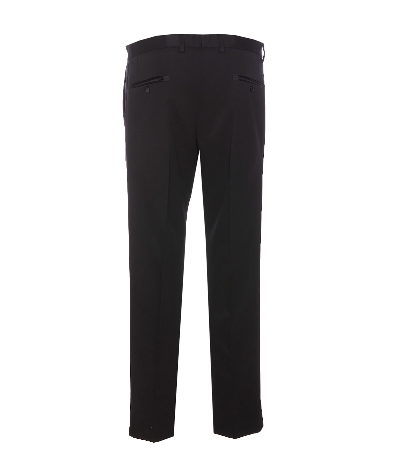 Shop Dolce & Gabbana Gabardine Classic Tuxedo Pants In Black