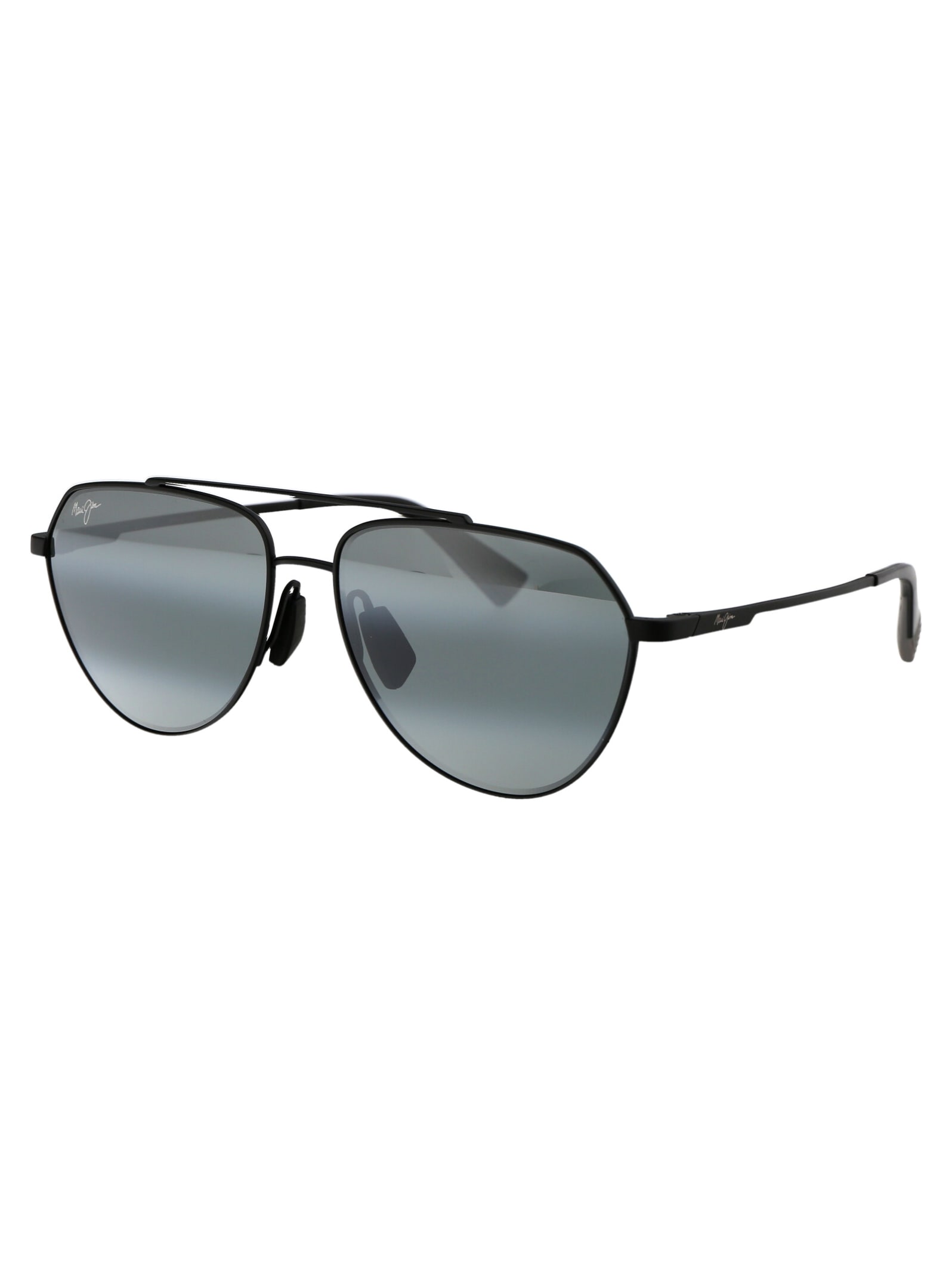 Shop Maui Jim Waiwai Sunglasses In 02 Grey Waiwai Matte Black W/ Grey