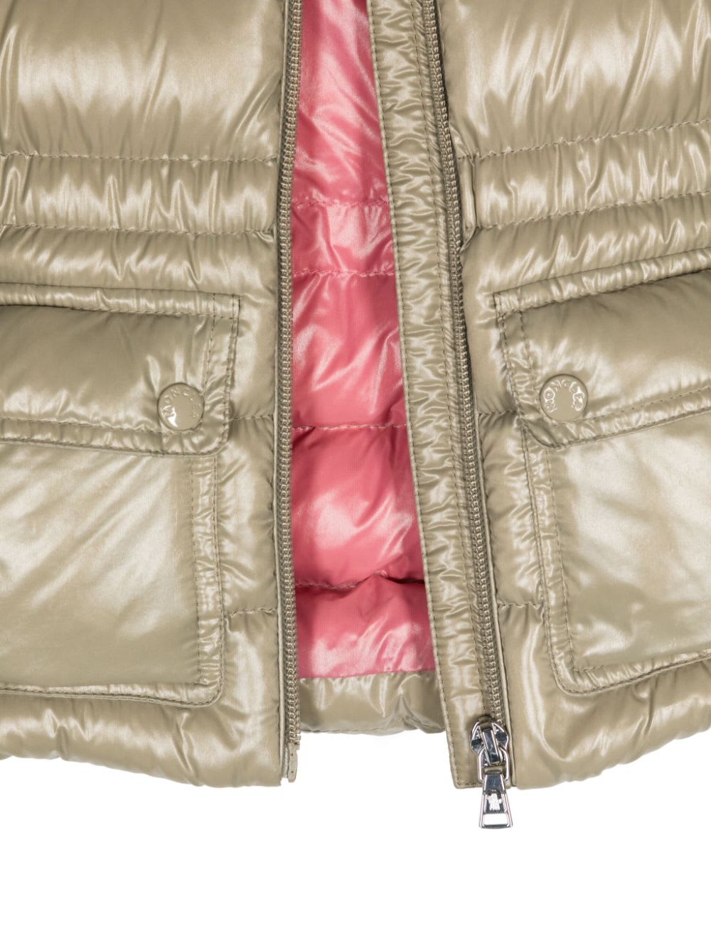 Moncler Adriel Down Jacket For Baby Girl With Logo In Green