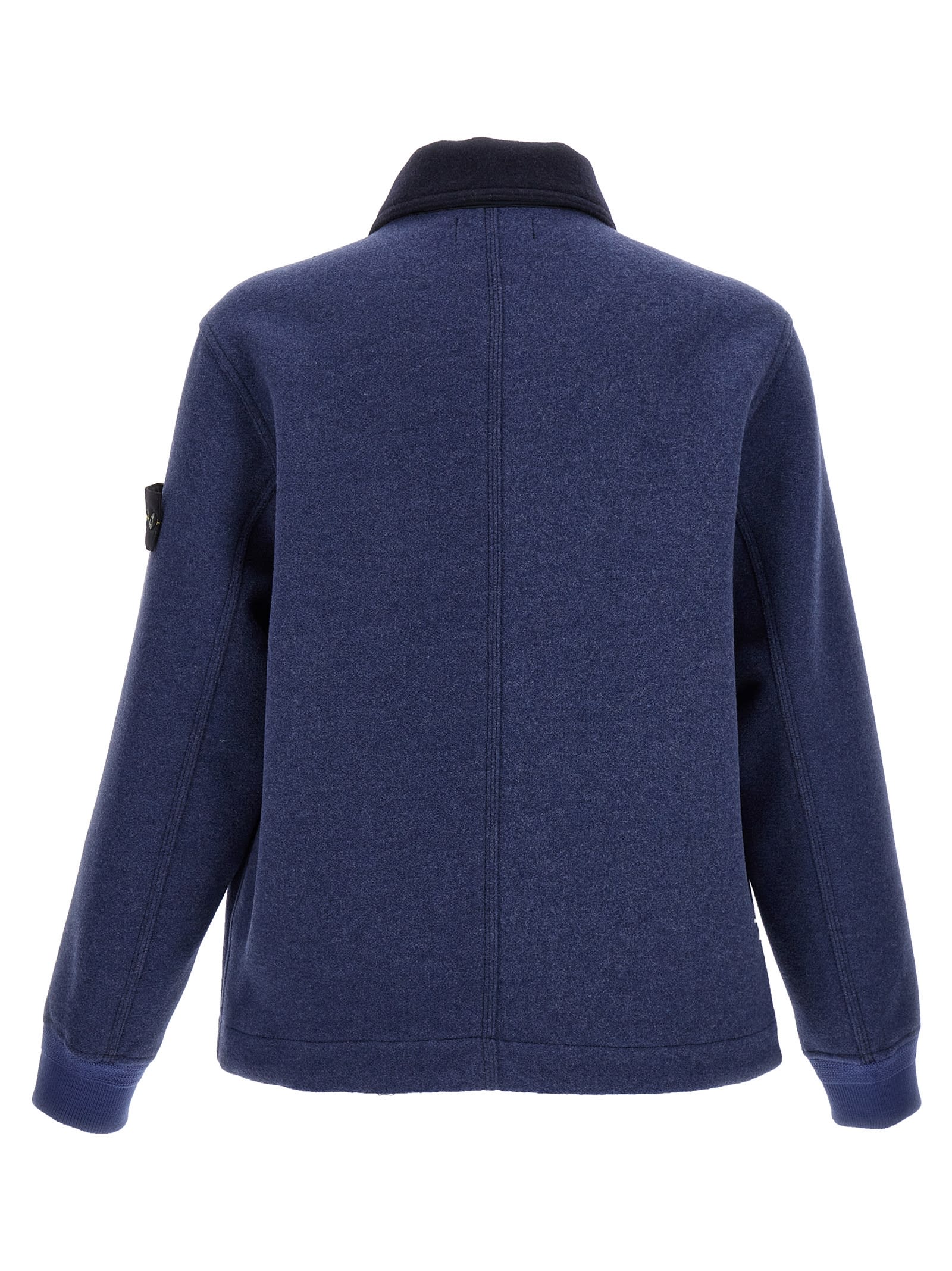 Shop Stone Island Panno Double Jacket In Blue