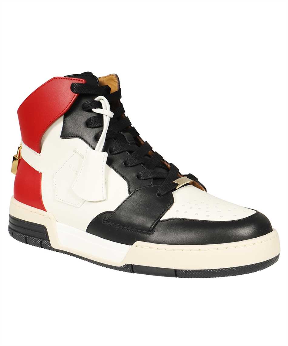 Shop Buscemi Leather High-top Sneakers In Red