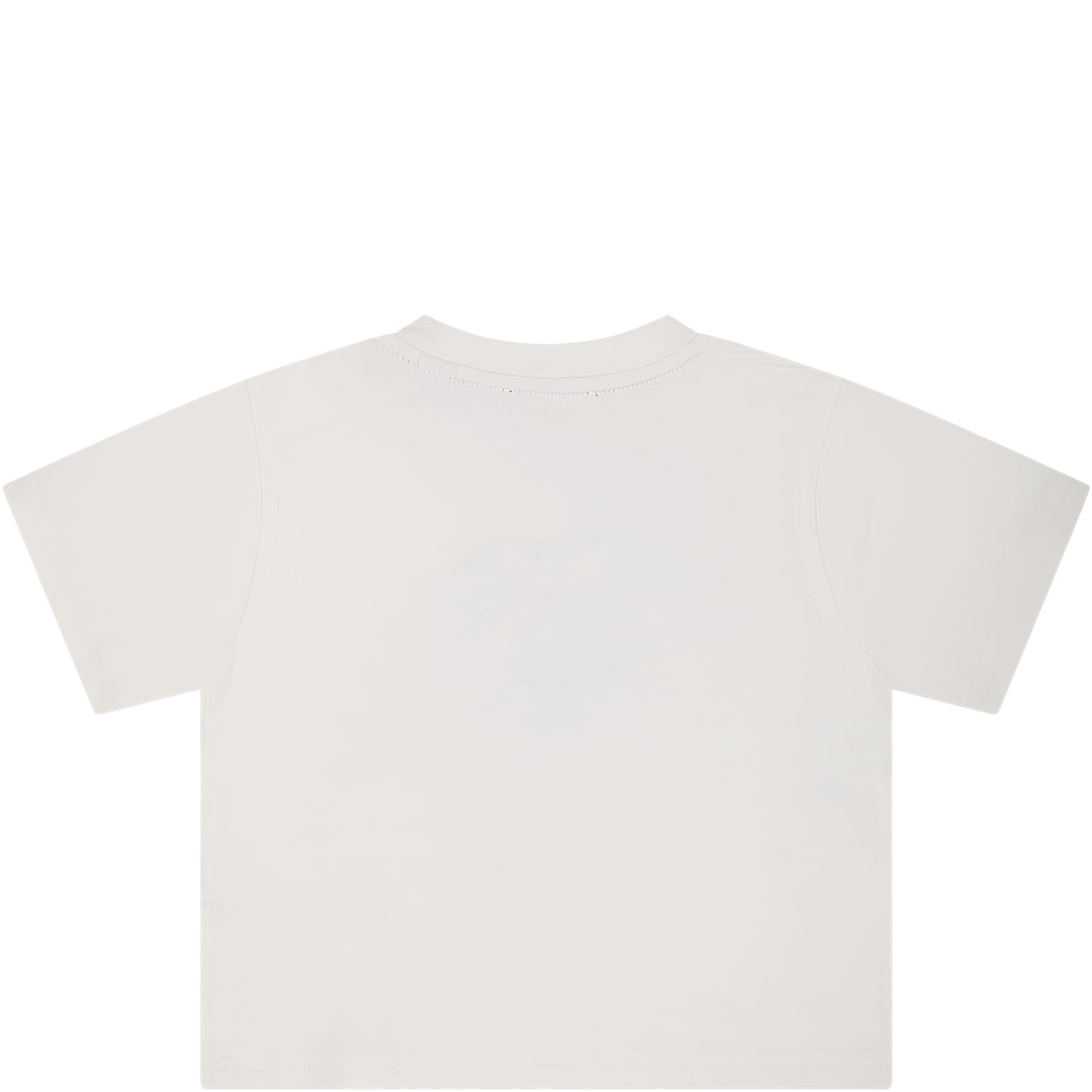 Shop Burberry White T-shirt For Baby Boy With Print