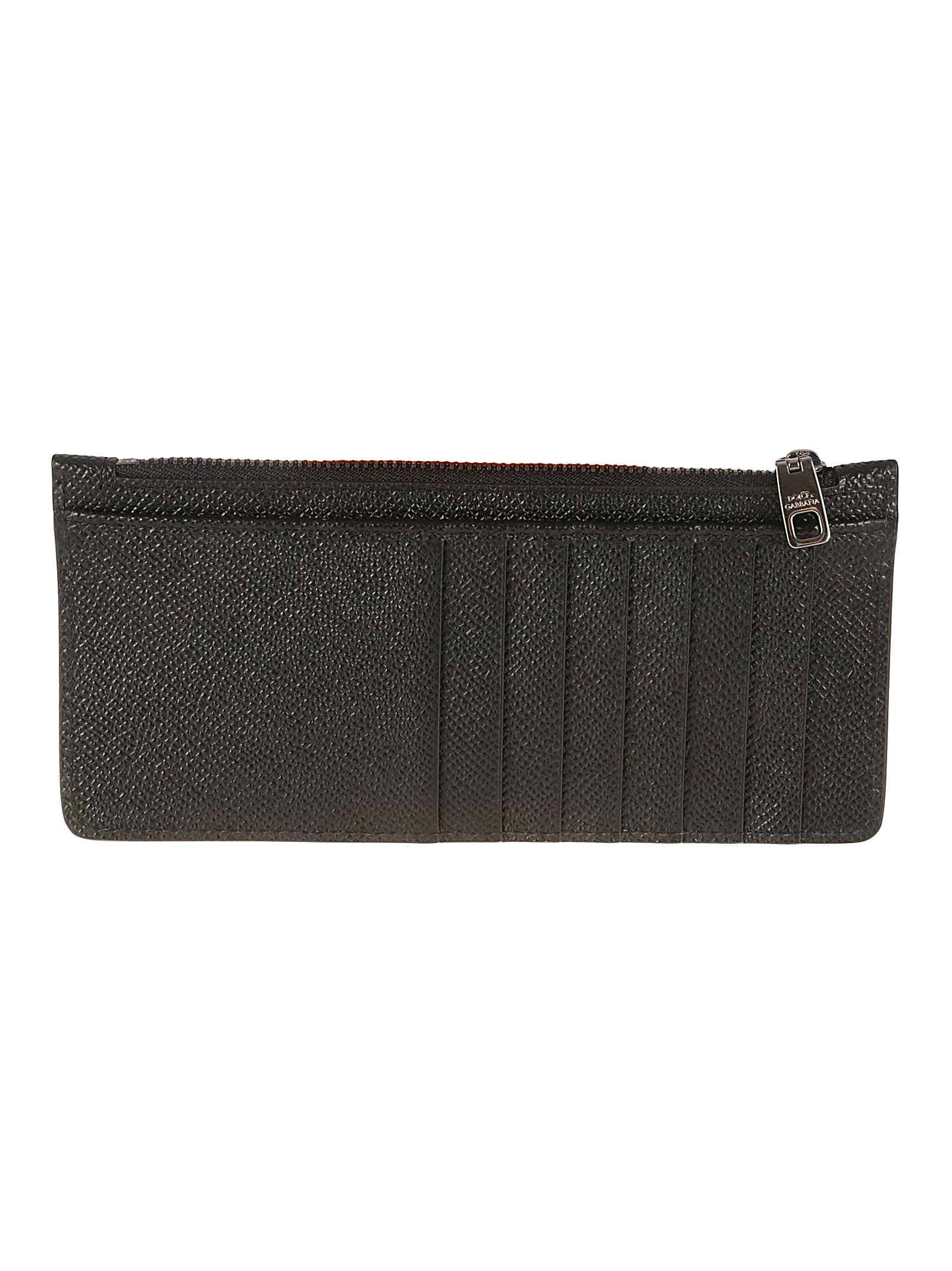 Shop Dolce & Gabbana Logo Plaque Long Card Holder In Black