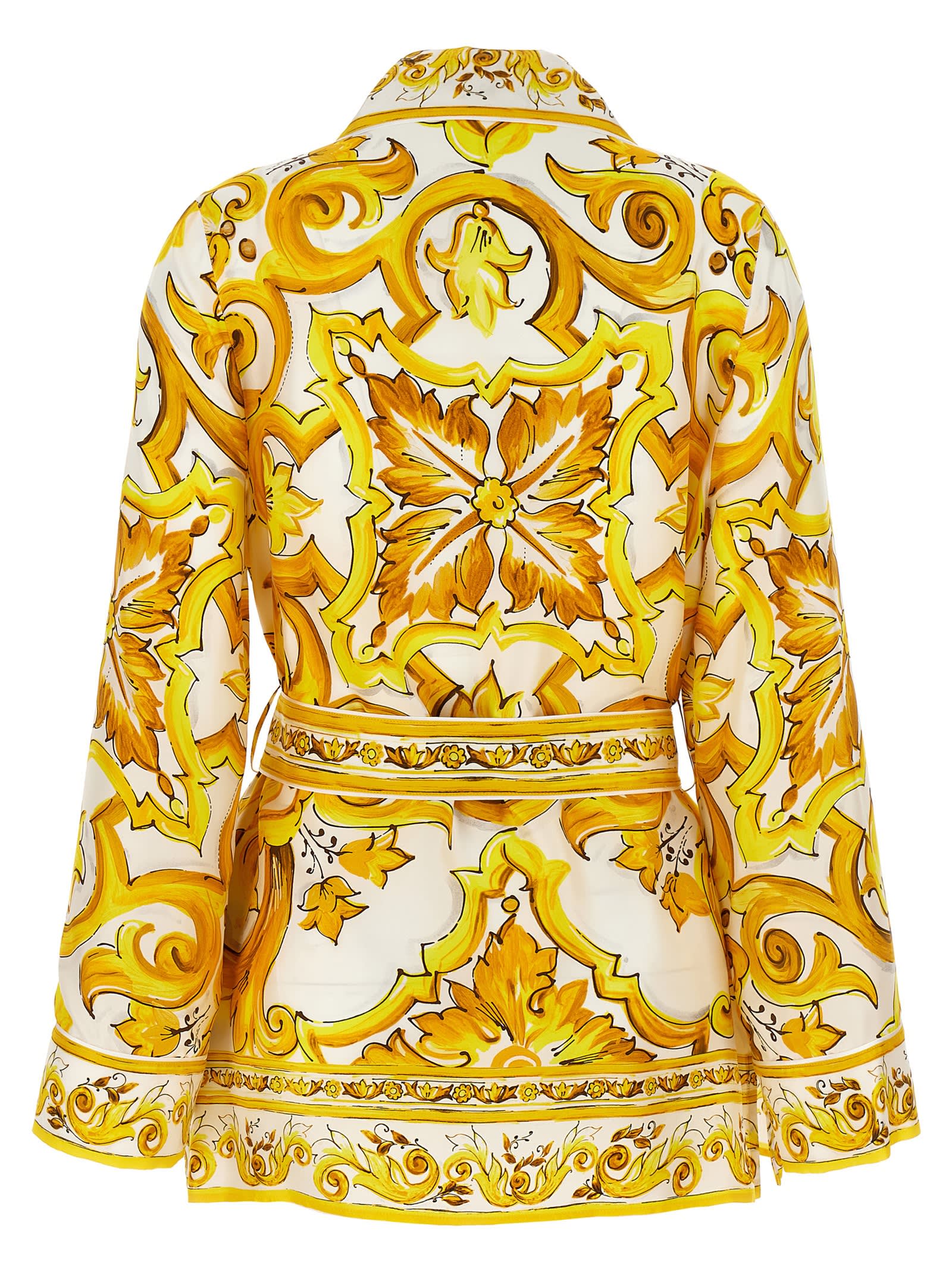 Shop Dolce & Gabbana Maiolica Shirt In Yellow