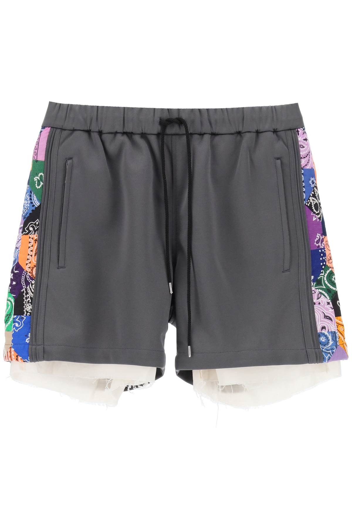 Shop Children Of The Discordance Jersey Shorts With Bandana Bands In Gray (grey)