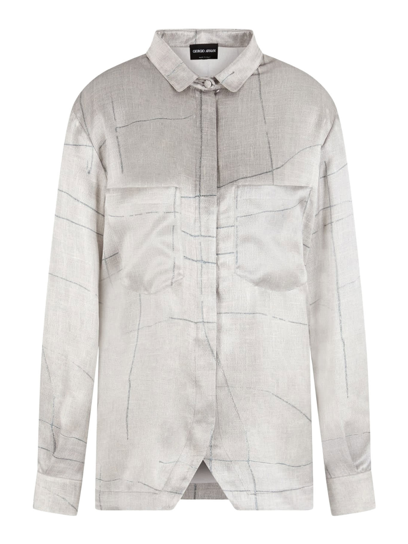 Giorgio Armani Silk Shirt In Grey