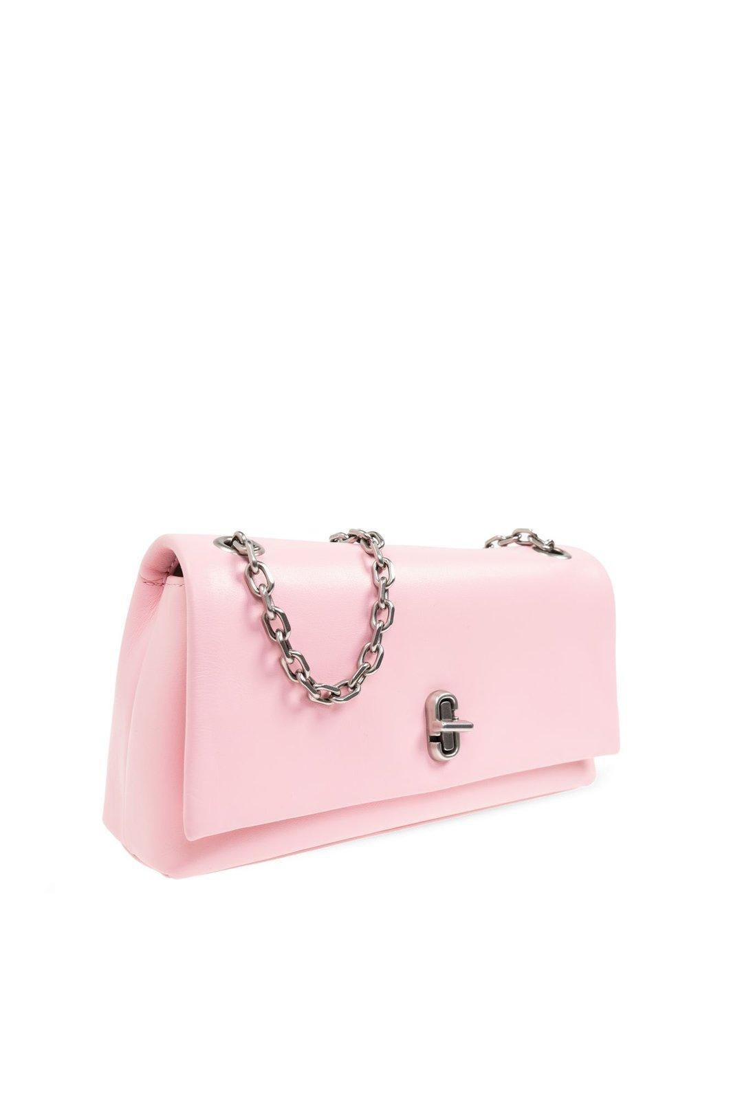 Shop Marc Jacobs The Dual Logo Embossed Chain Wallet In Pink
