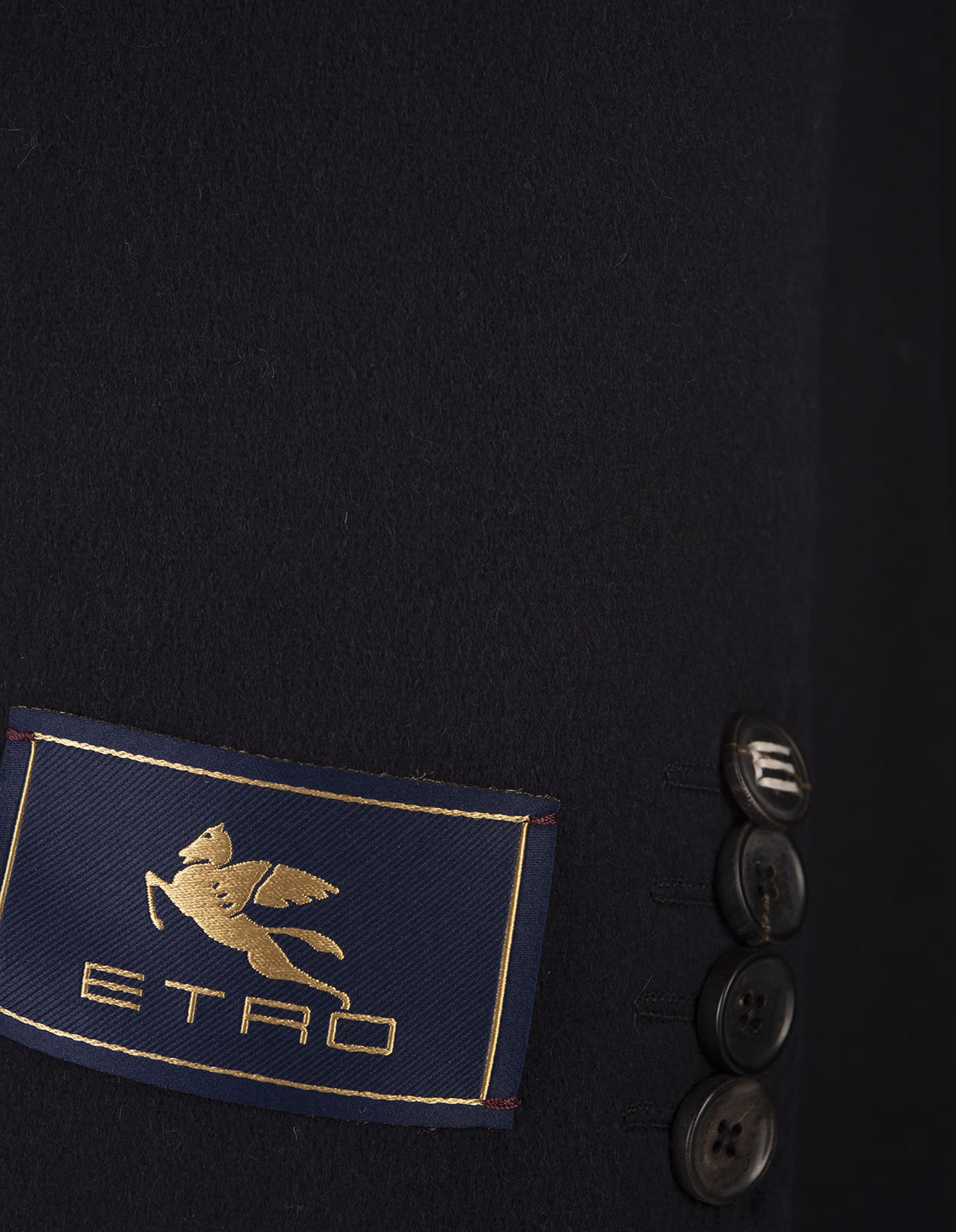 Shop Etro Navy Blue Cashmere Coat