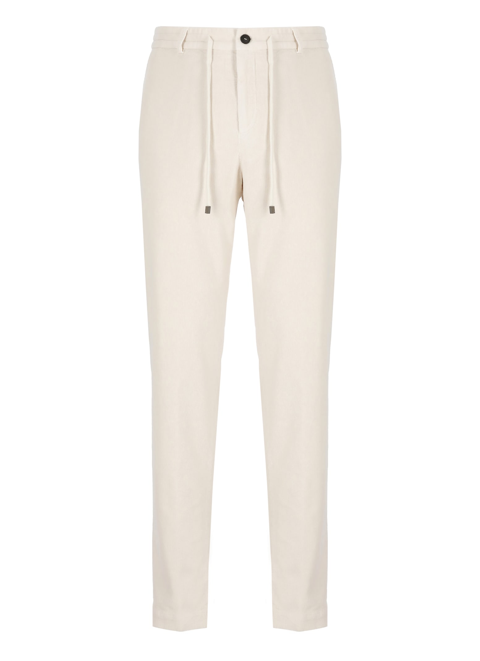 Shop Peserico Velvet Trousers In Ivory