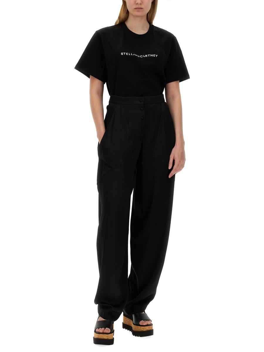 Shop Stella Mccartney High Waist Pants In Black