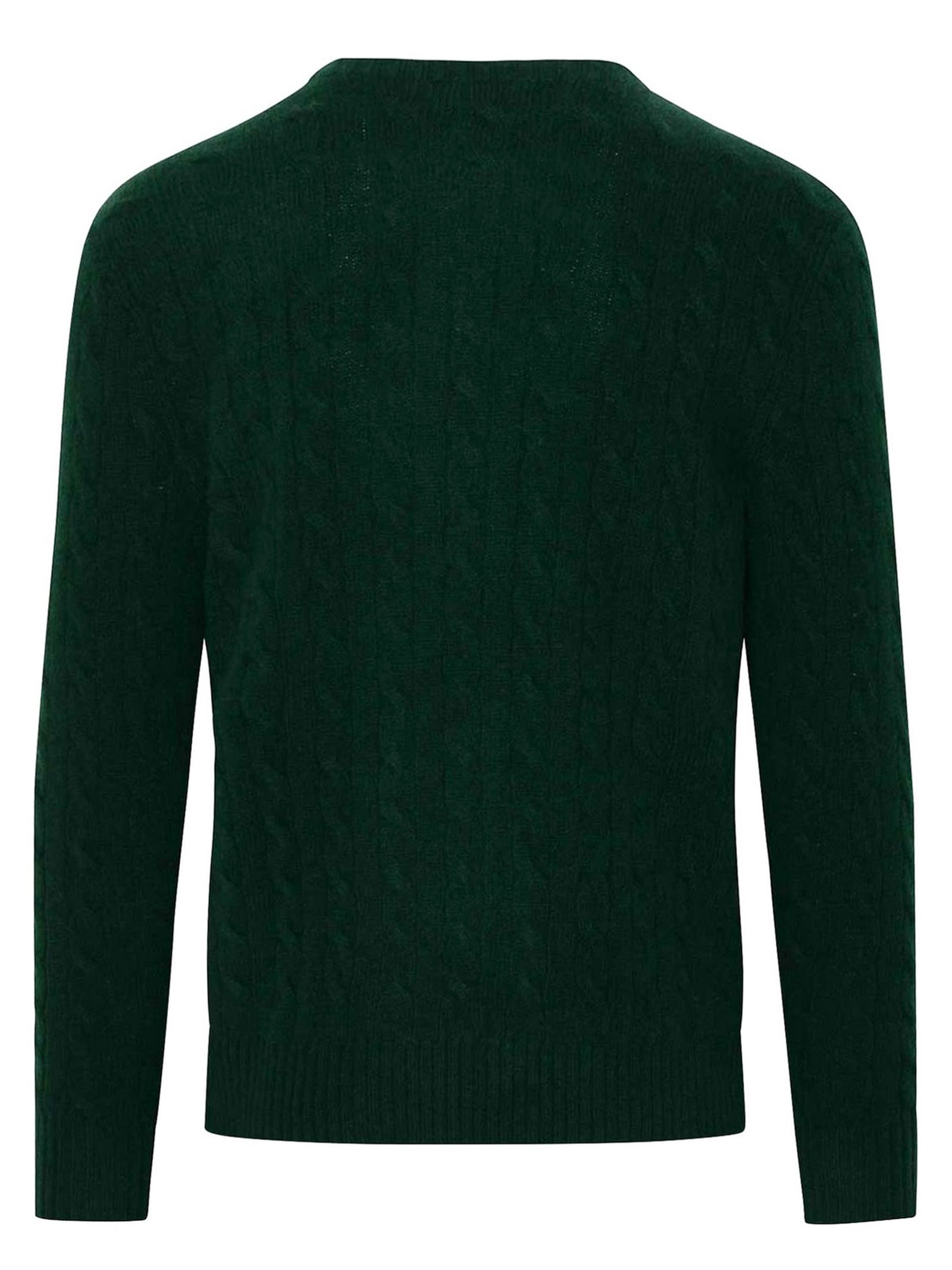 Shop Ralph Lauren Forest Green Wool And Cashmere Jumper