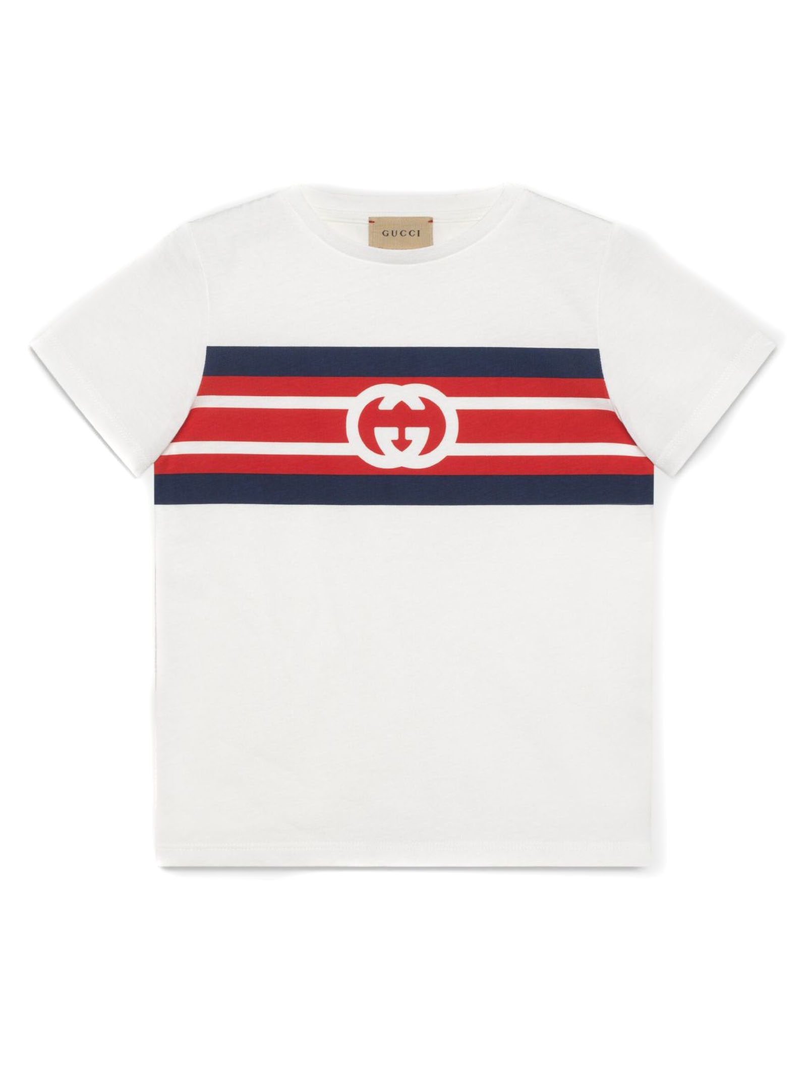 Gucci White Felted Cotton Jersey T-shirt