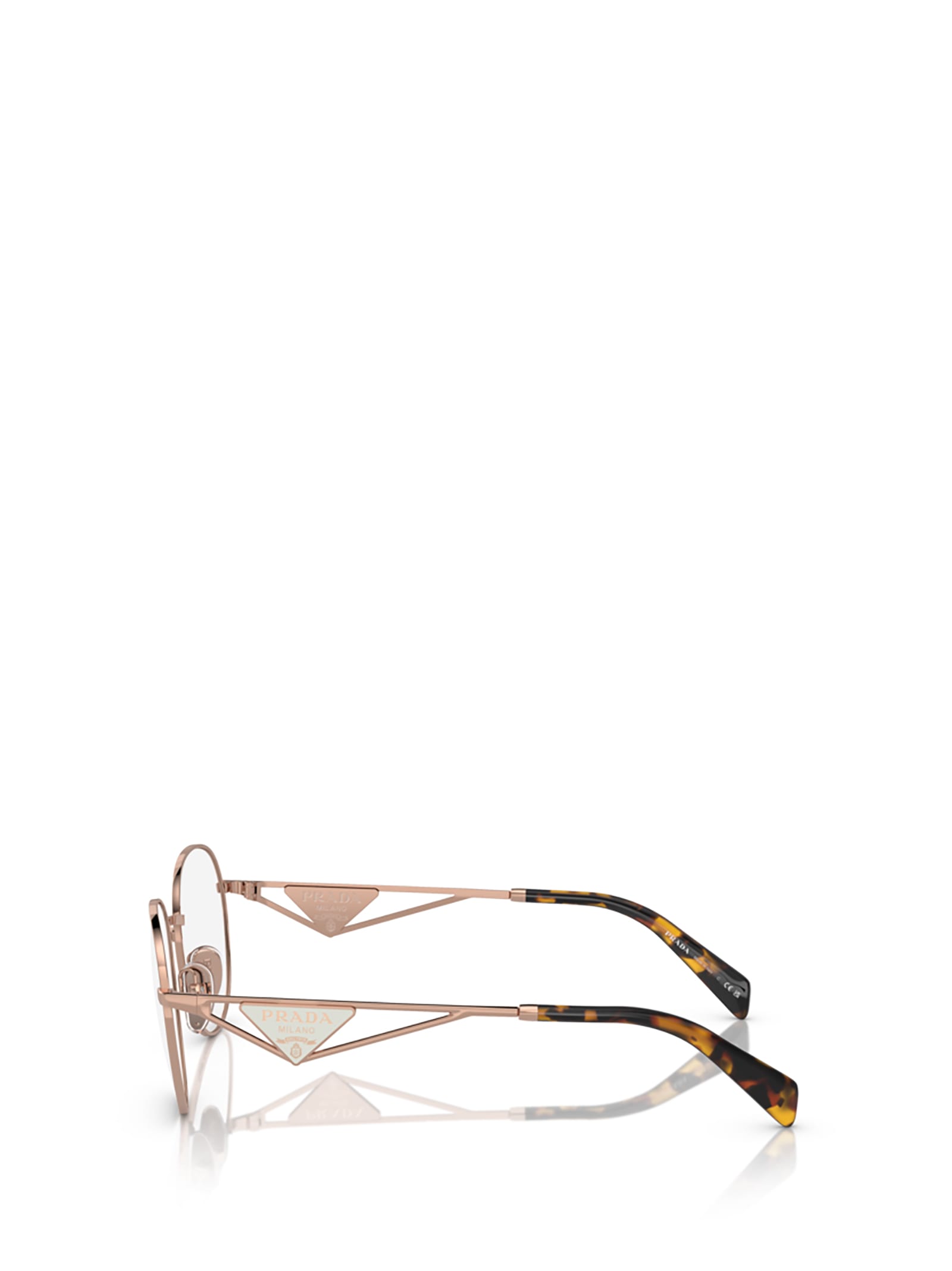 Shop Prada Pr A50v Rose Gold Glasses