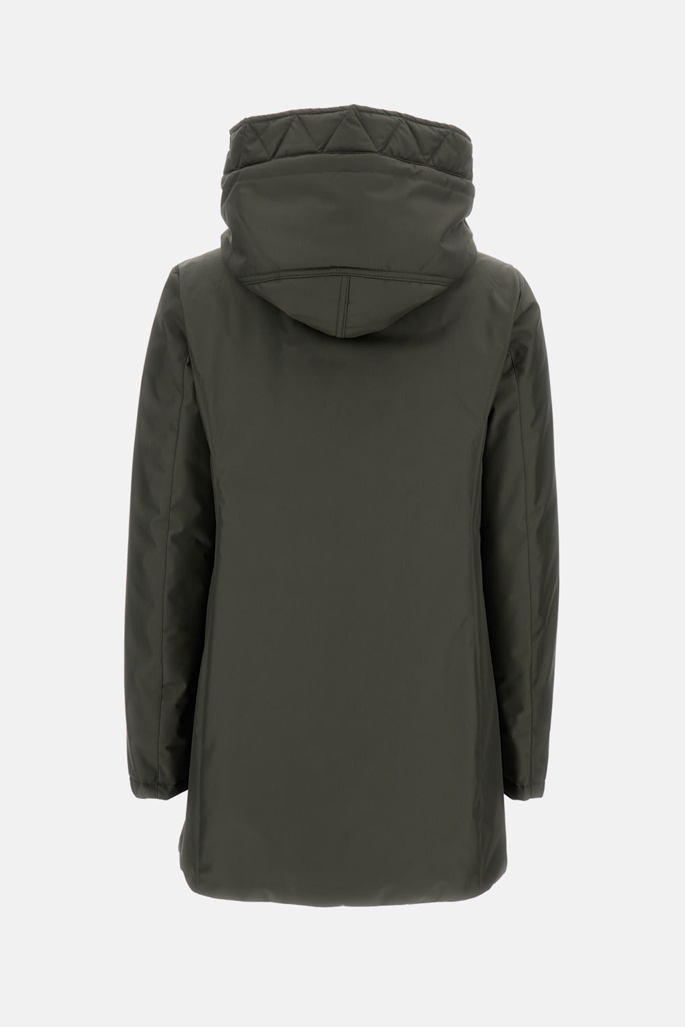 Fay Hooded Coat With Side Pockets And Long Sleeves In Green