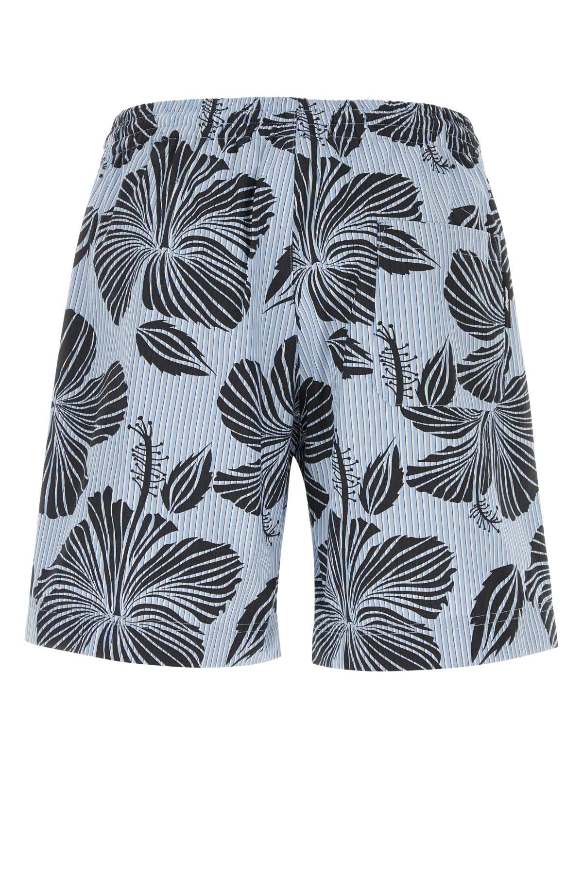 Shop Msgm Embroidered Poplin Bermuda Shorts In 84