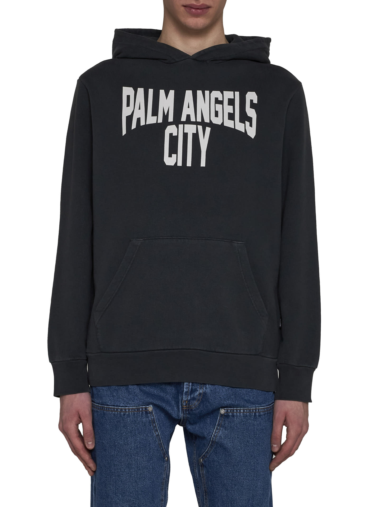 Shop Palm Angels Fleece In Dark Grey White