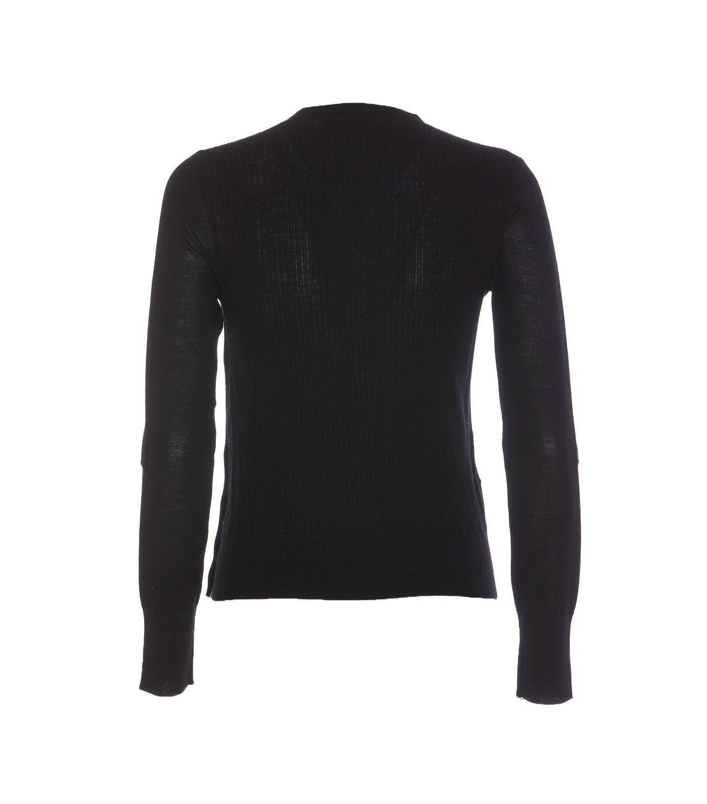 Shop Pinko Diraspatura Crewneck Knitted Jumper In Nero Limousin