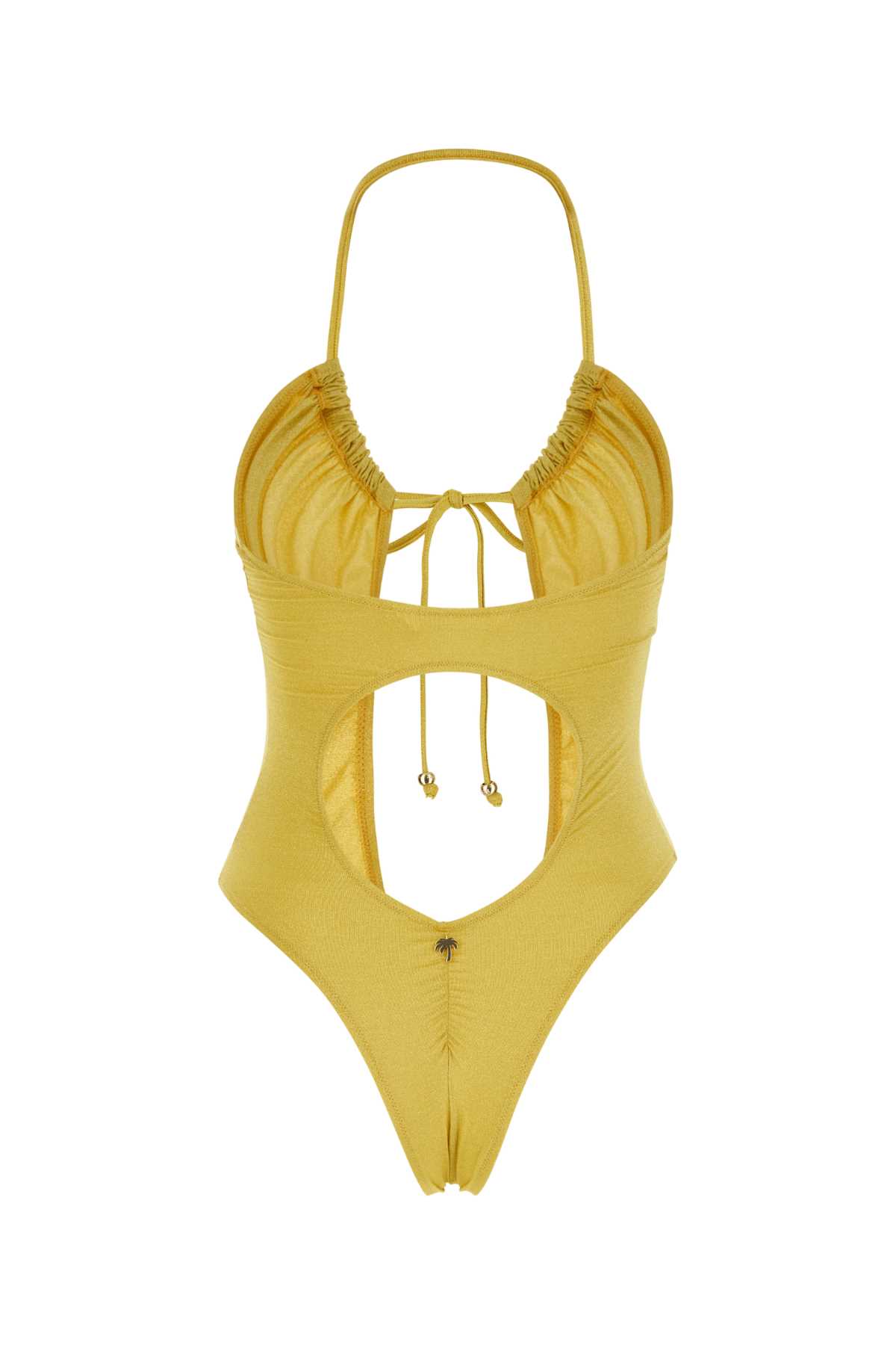 Shop Palm Angels Yellow Stretch Nylon Blend Trikini In Yellow Yel