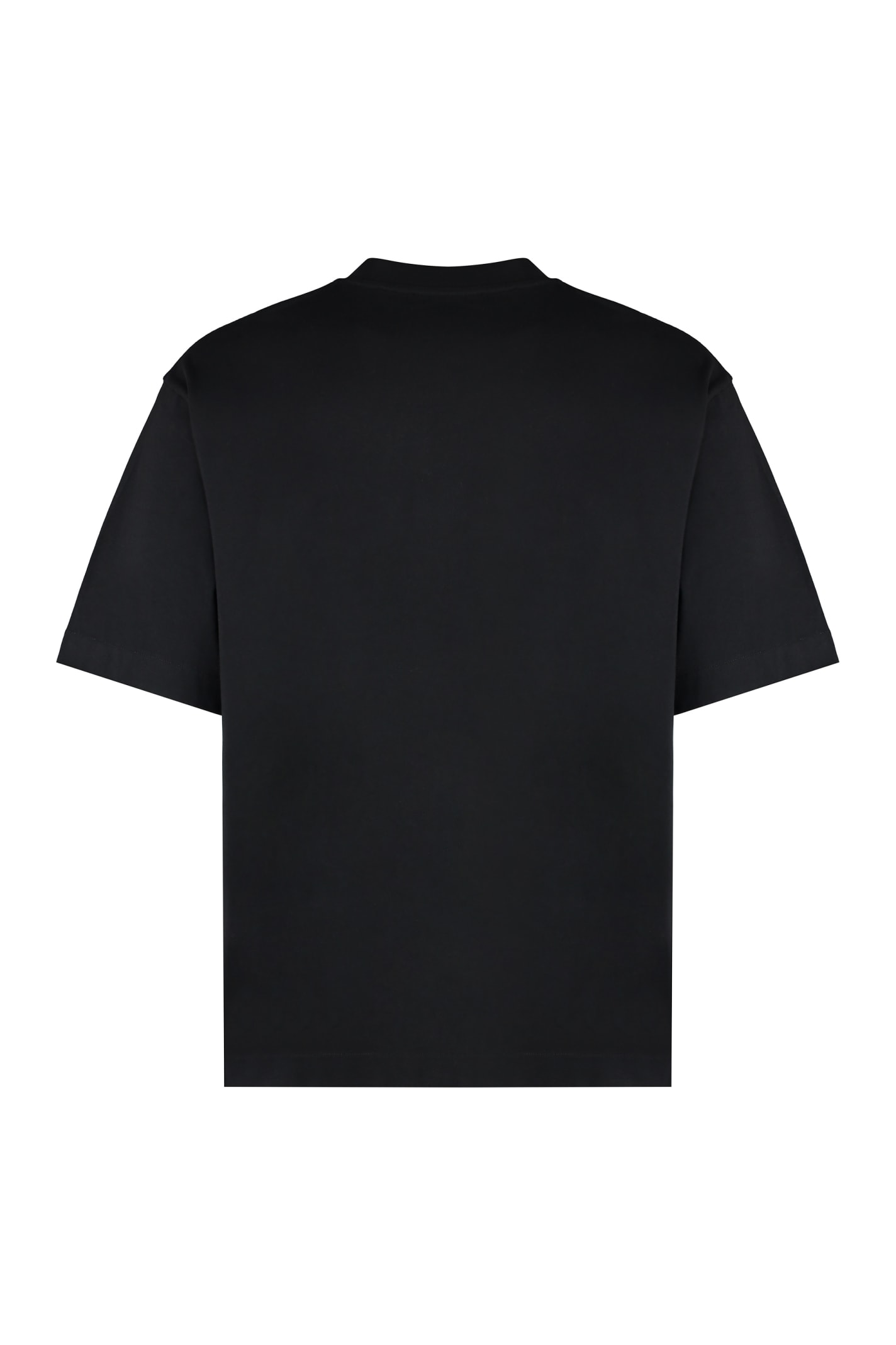 Shop Off-white Cotton Crew-neck T-shirt In Nero/oro