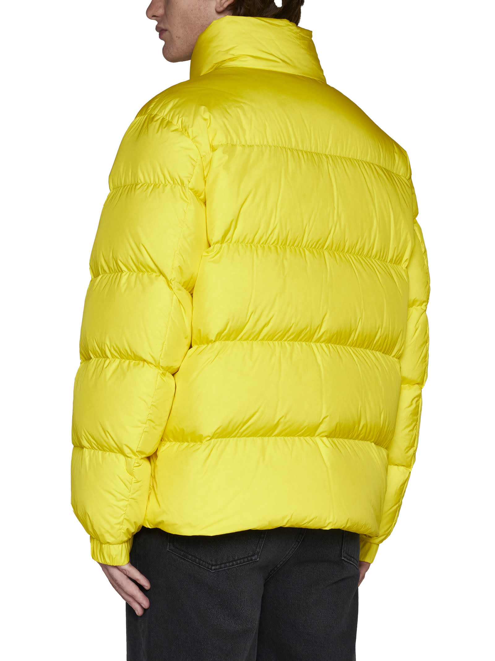 Shop Moncler Down Jacket In Yellow