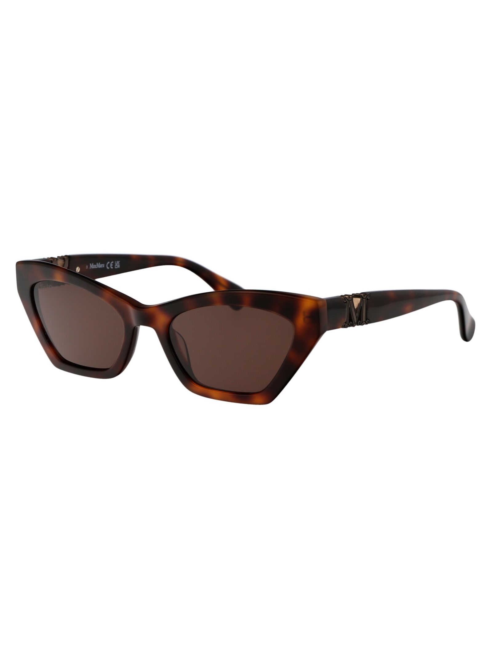 Shop Max Mara Emme13 Sunglasses In 52e Avana Scura/marrone