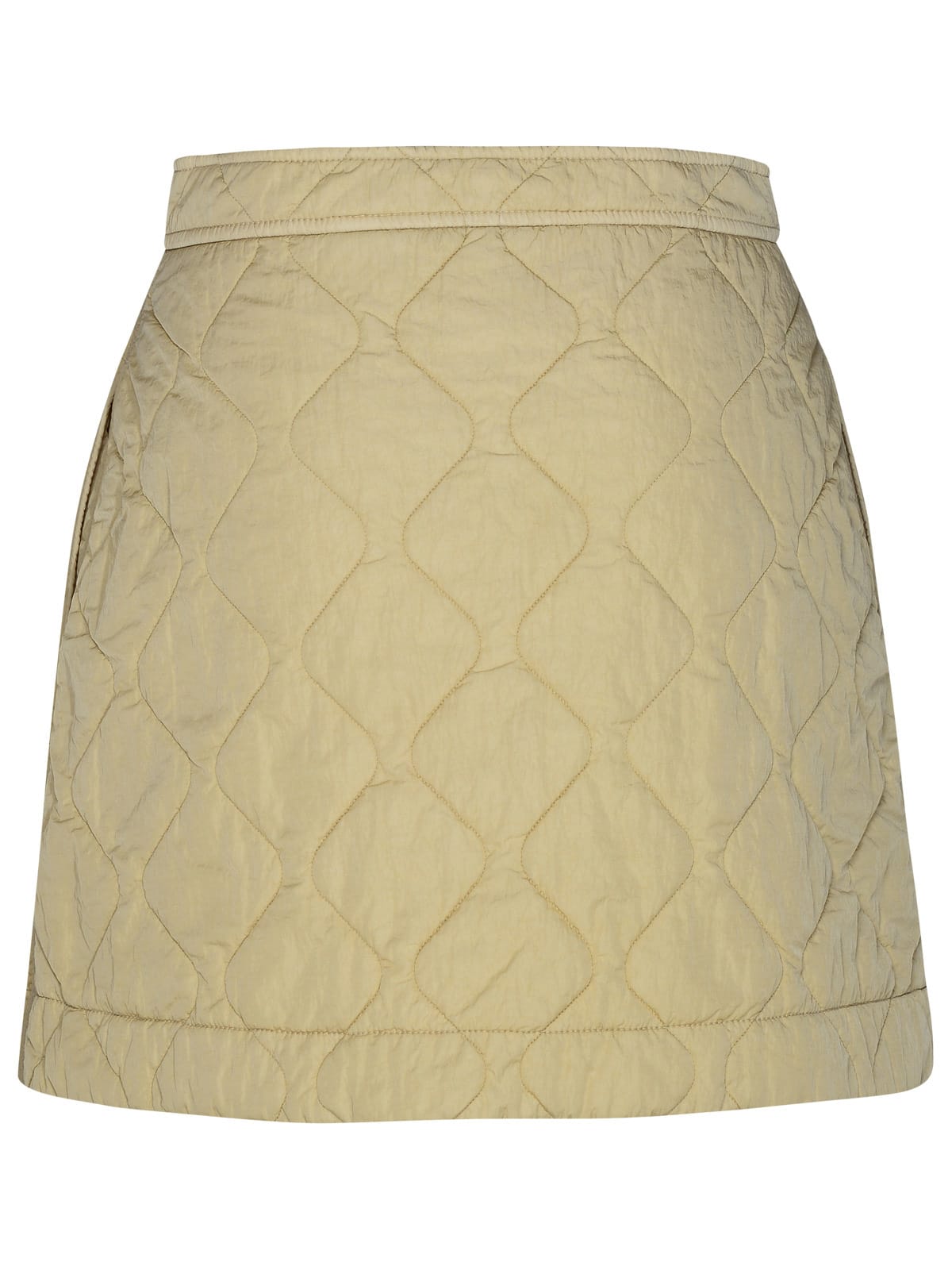Shop Burberry Beige Nylon Miniskirt In Soap