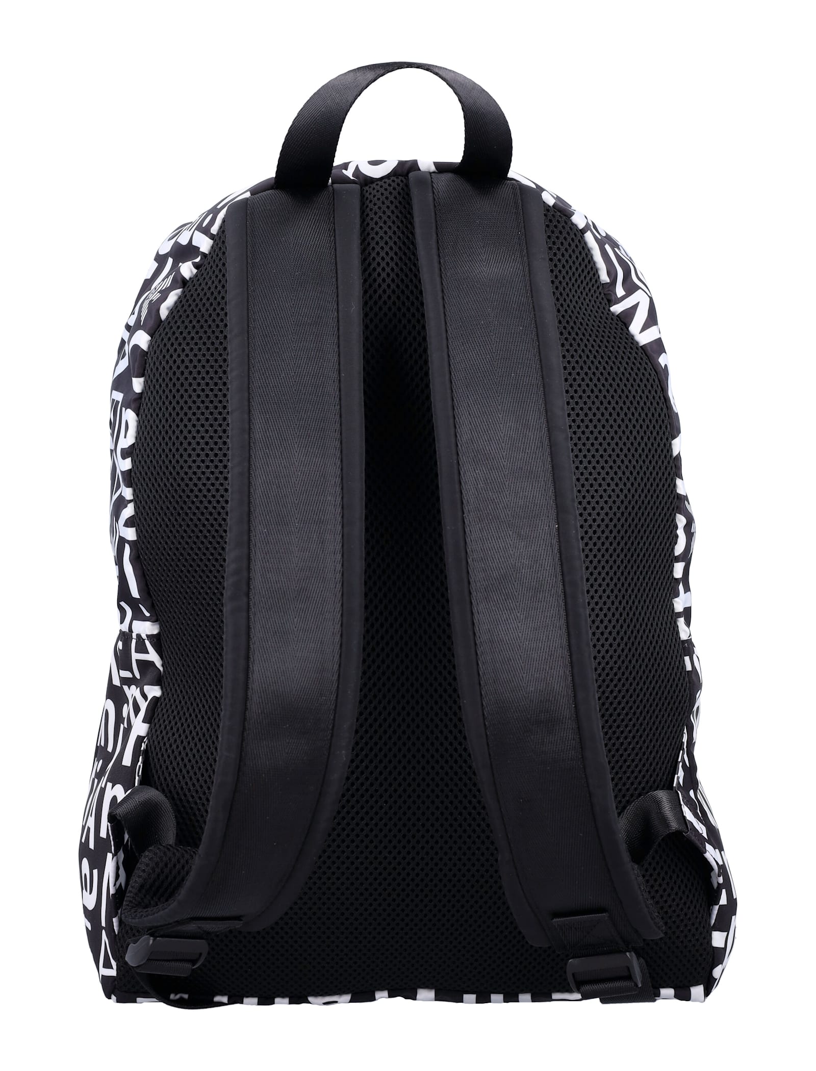 Ea7 Allover Logo Print Backpack In Black