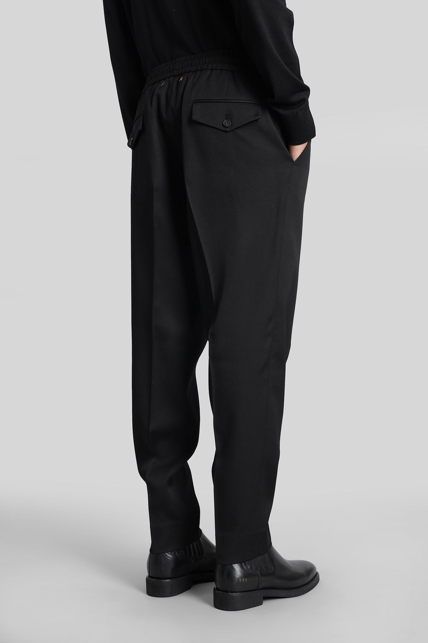 Golden Goose Luke Pants In Black Wool In Black