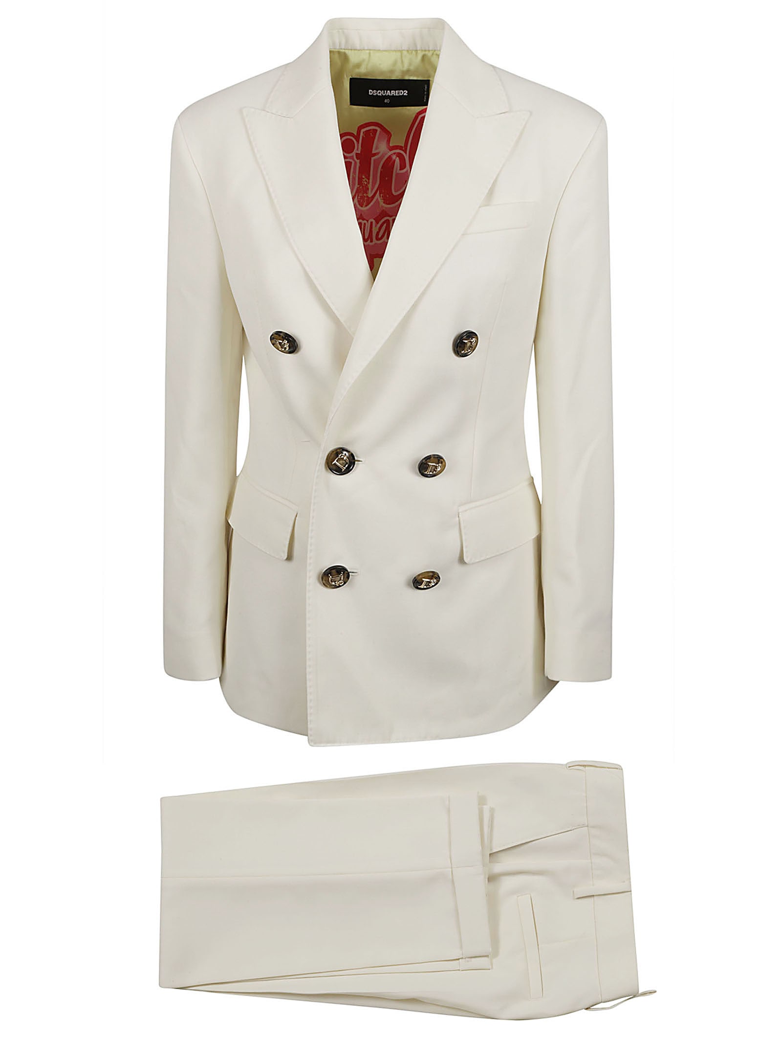 Shop Dsquared2 Boston Suit In Off White