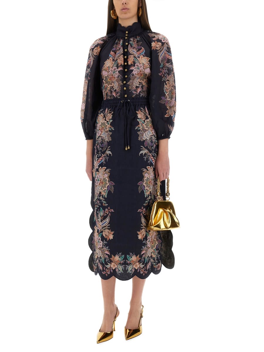 Zimmermann Rhiannon Scallop Midi Skirt