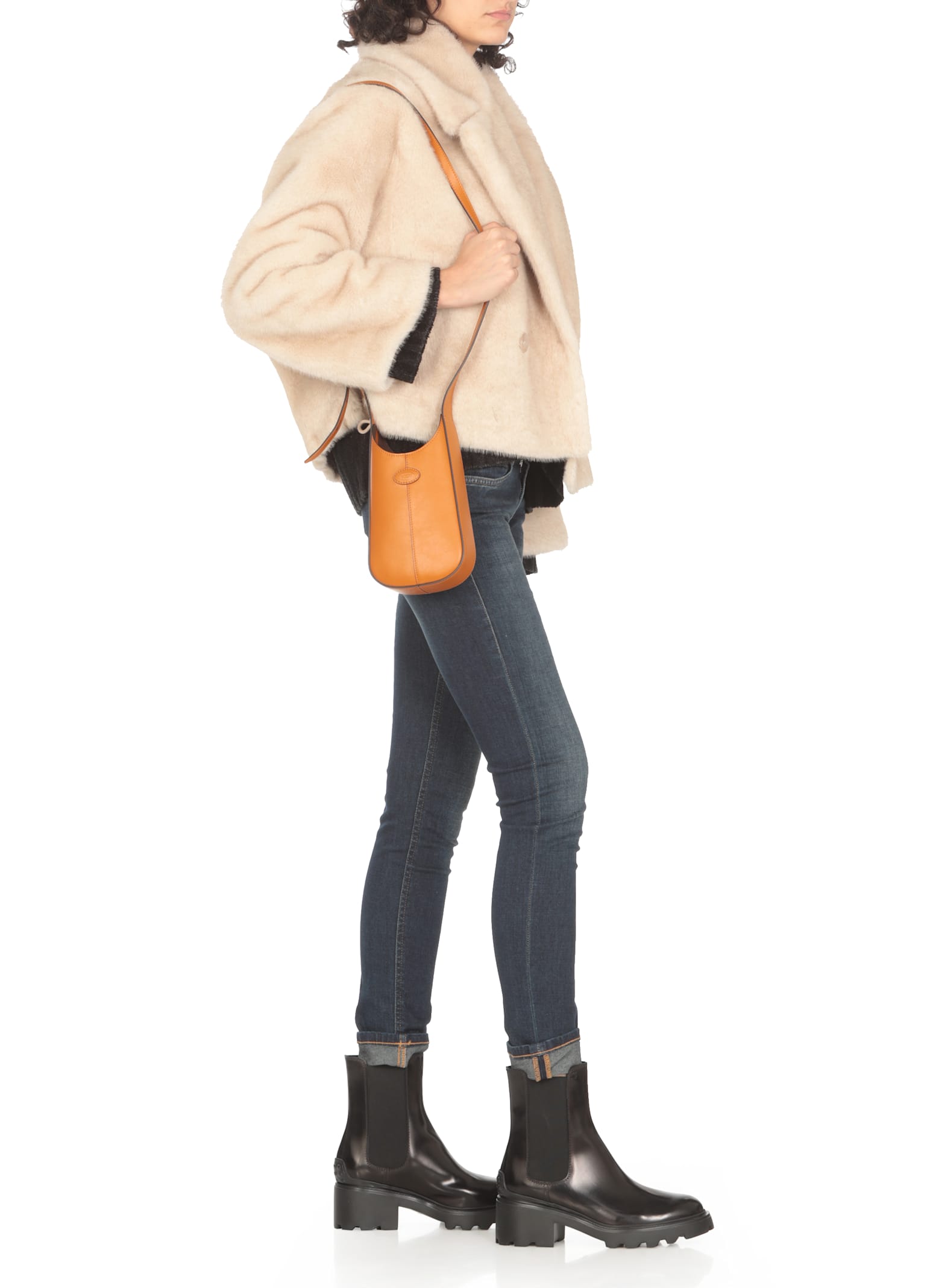 Shop Tod's Micro Hobo Bag In Orange