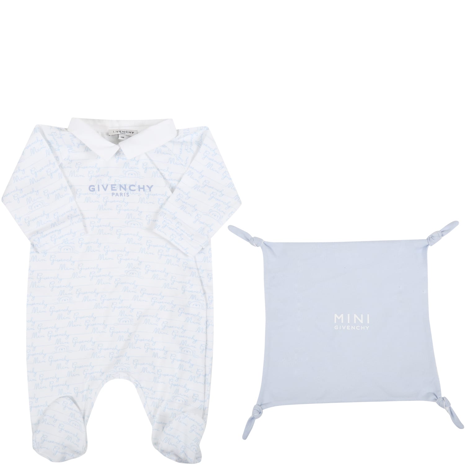 Givenchy White Set For Babyboy With Logos
