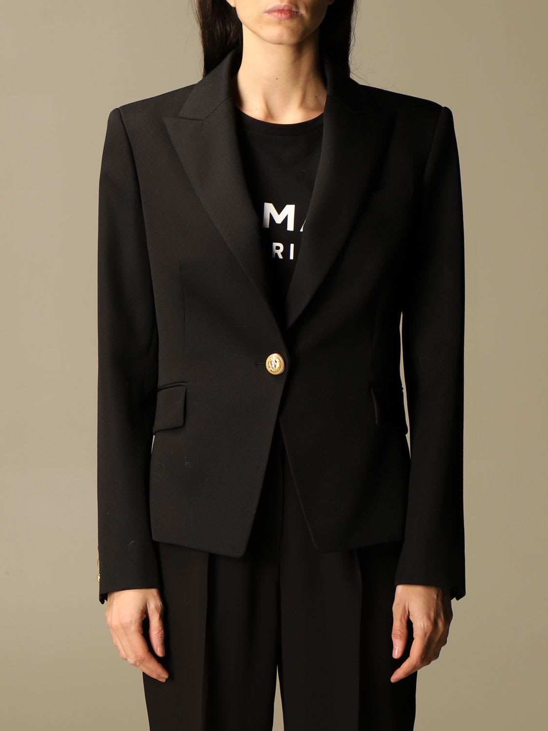 Balmain Blazer Balmain Single-breasted Wool Jacket
