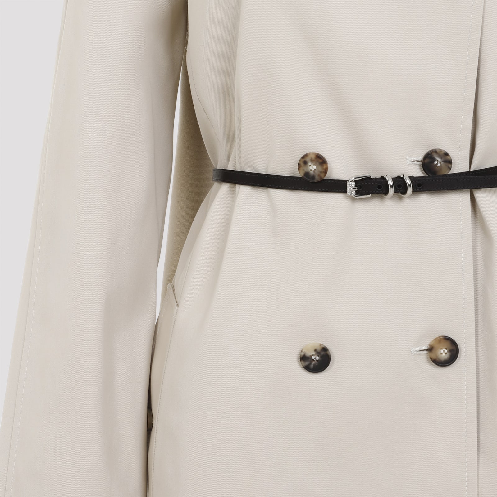 Shop Givenchy Cotton-blend Trench In Eggshell