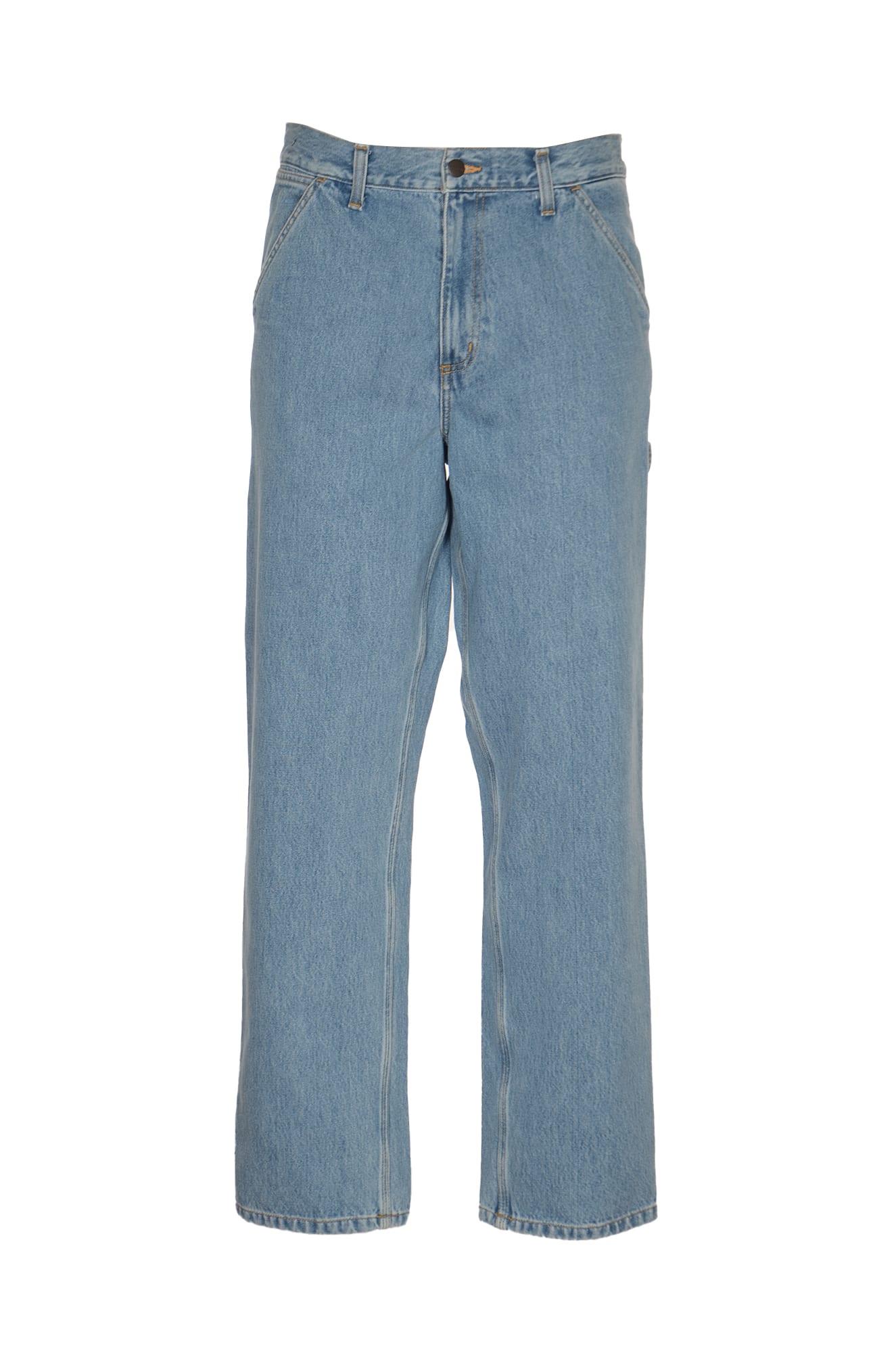 Carhartt Logo-patch Cargo-pocket Jeans In Blue