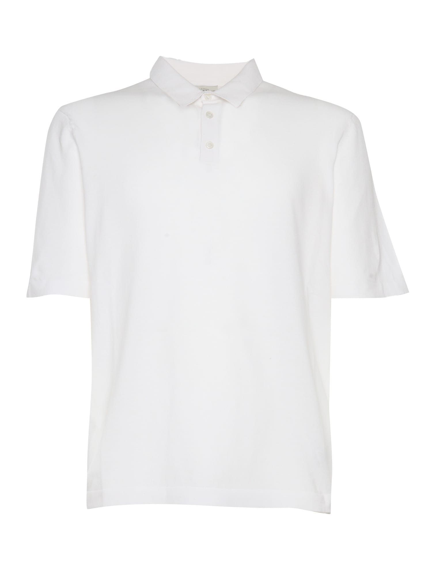 Shop Ballantyne Knitted Polo Shirt In White