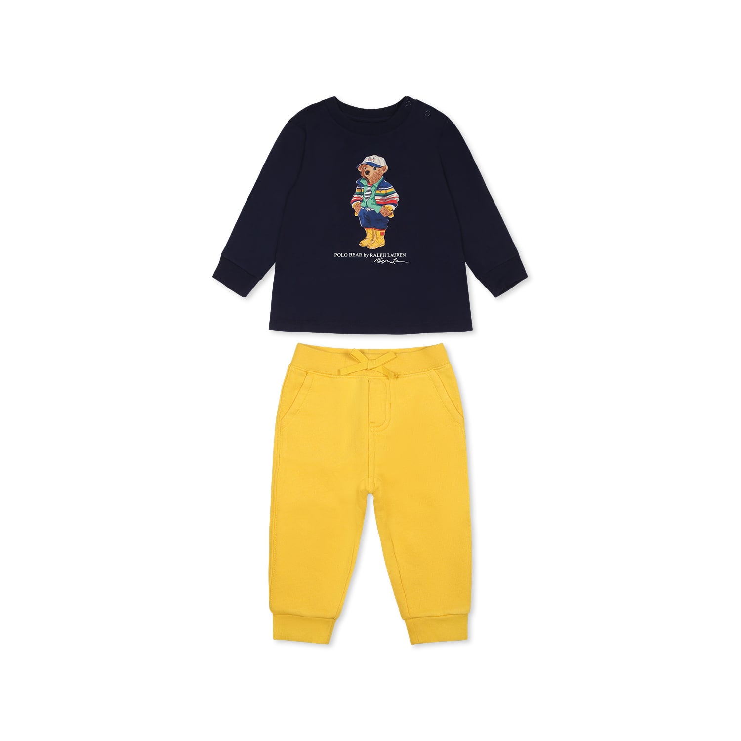 Polo Ralph Lauren Multicolor Suit For Baby Boy With Polo Bear In Multicolor
