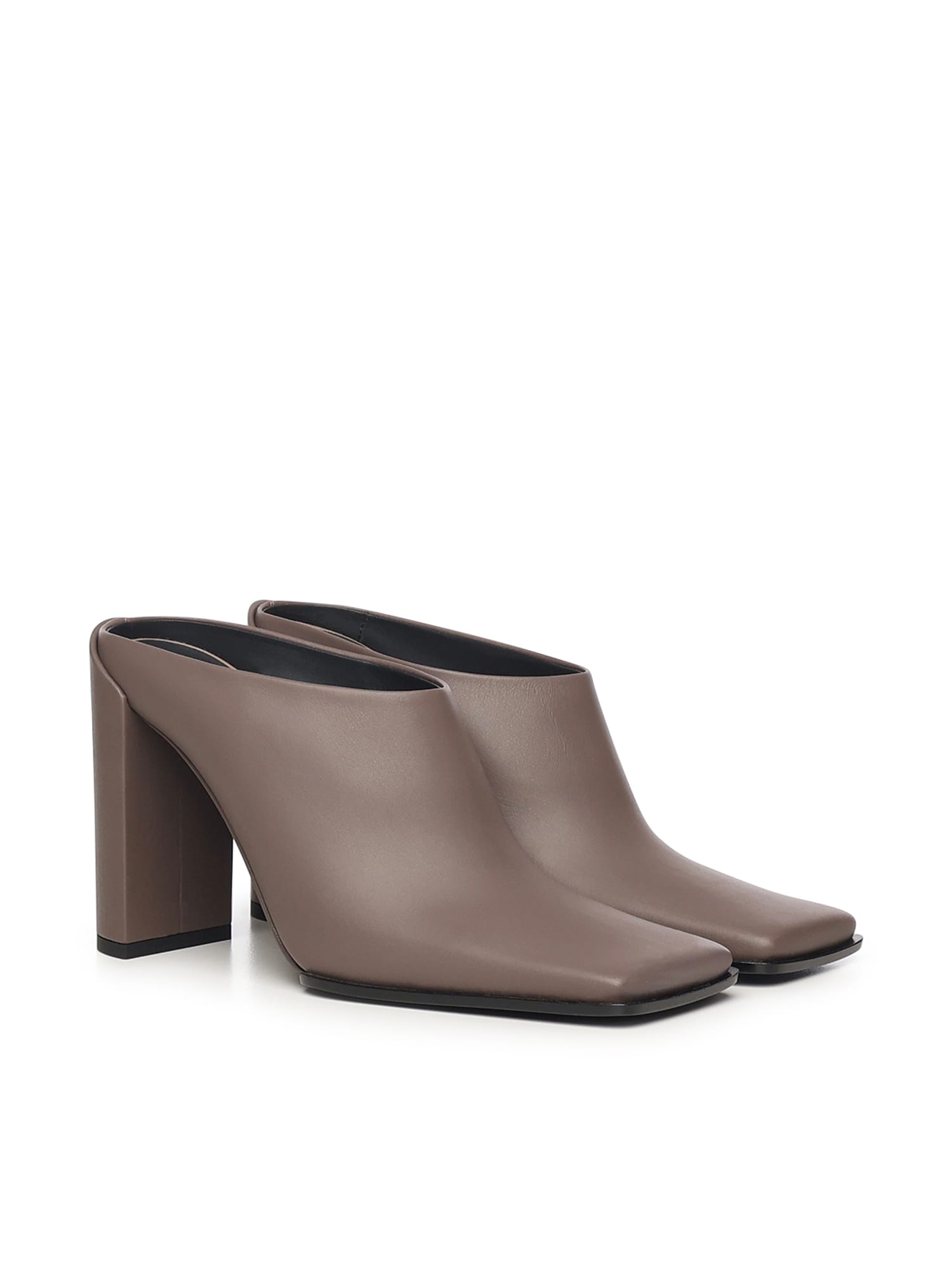 Alaïa Square Mule In Calfskin In Gray