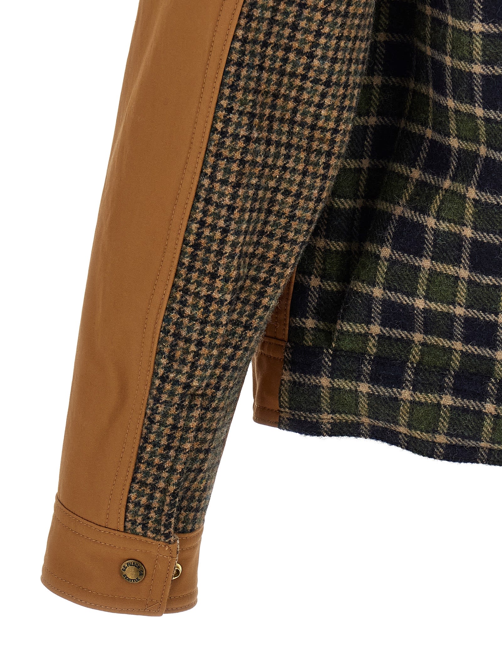 Junya Watanabe Cotton Oxford X Wool Nylon Check Filson Jacket In Brown