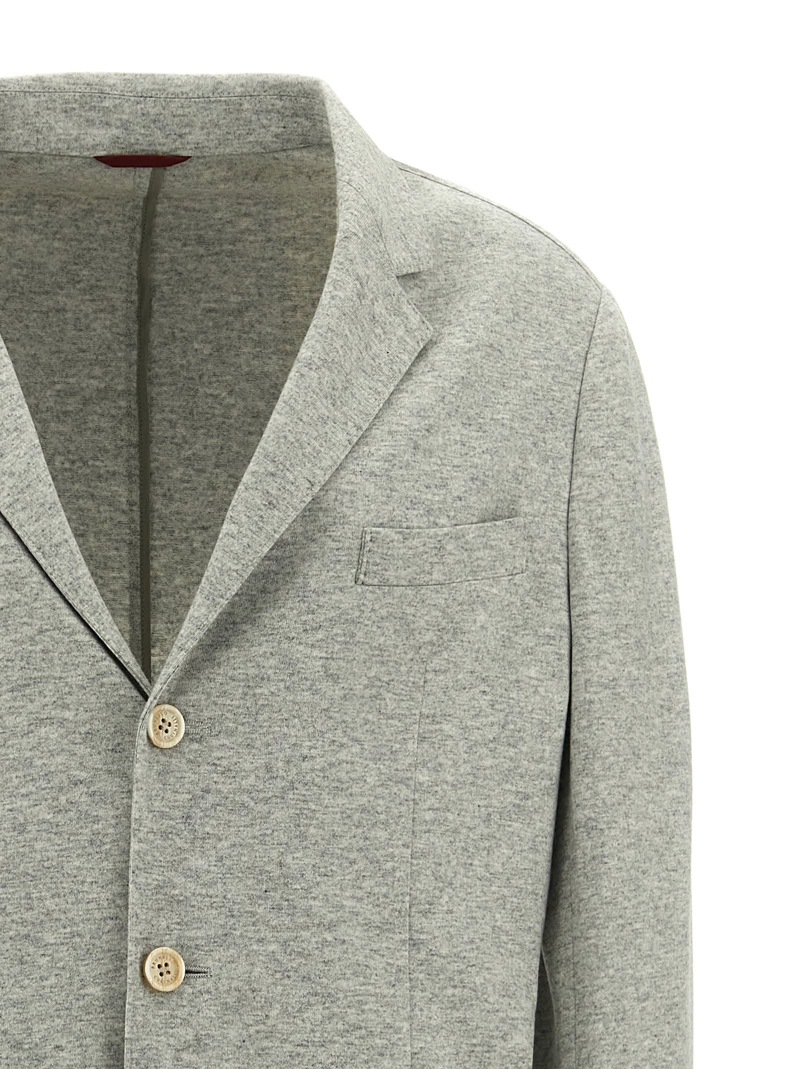 Shop Brunello Cucinelli Single-breasted Cashmere Blazer In Gray