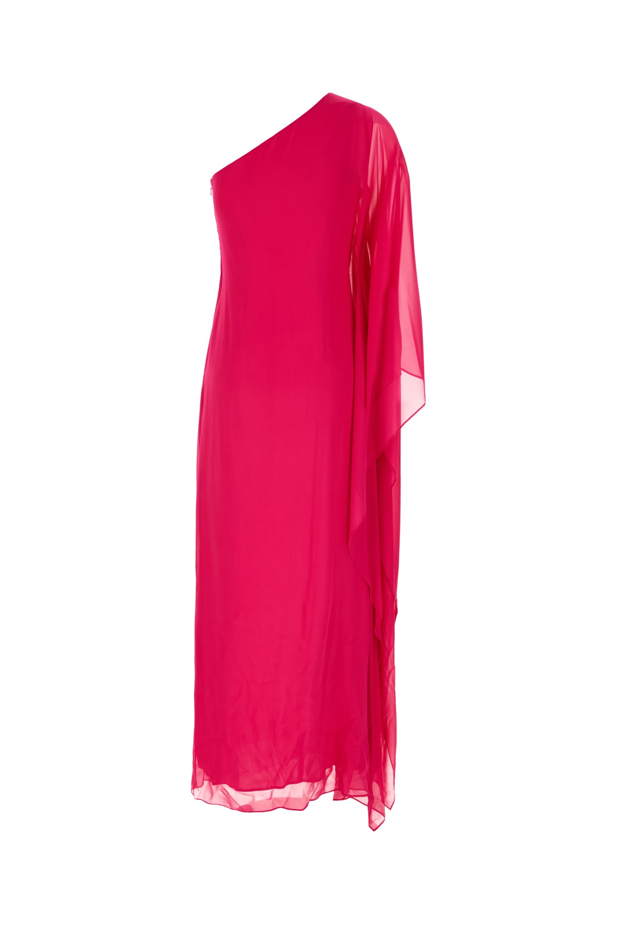 Shop Max Mara Fuchsia Silk Long Dress In 017