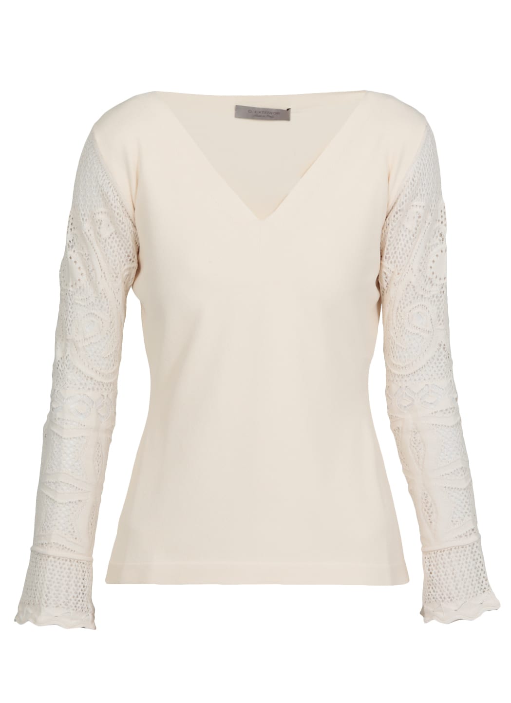 D-exterior Embroidered Sweater In Seta