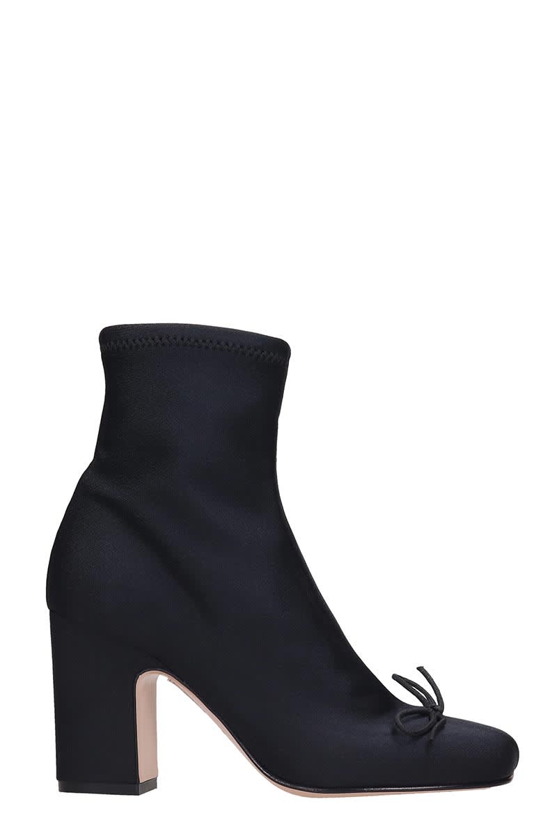 RED VALENTINO ANKLE BOOTS IN BLACK SYNTHETIC FIBERS,11236204