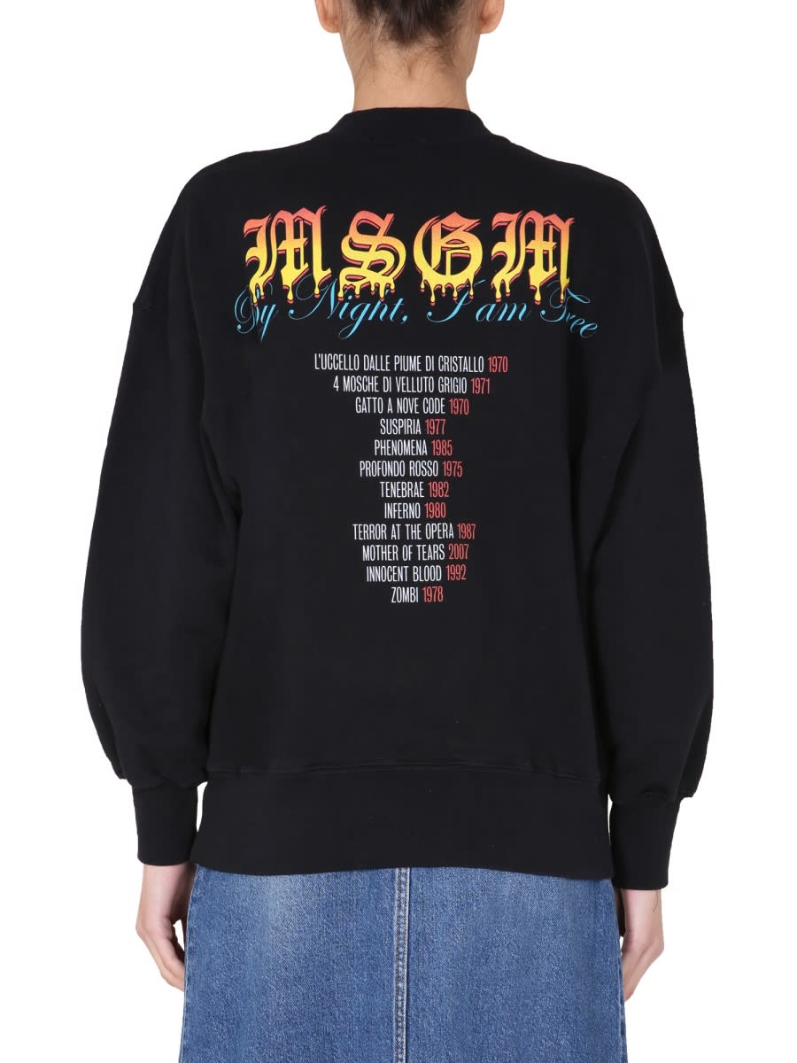 Shop Msgm Paricollo Sweatshirt In Black