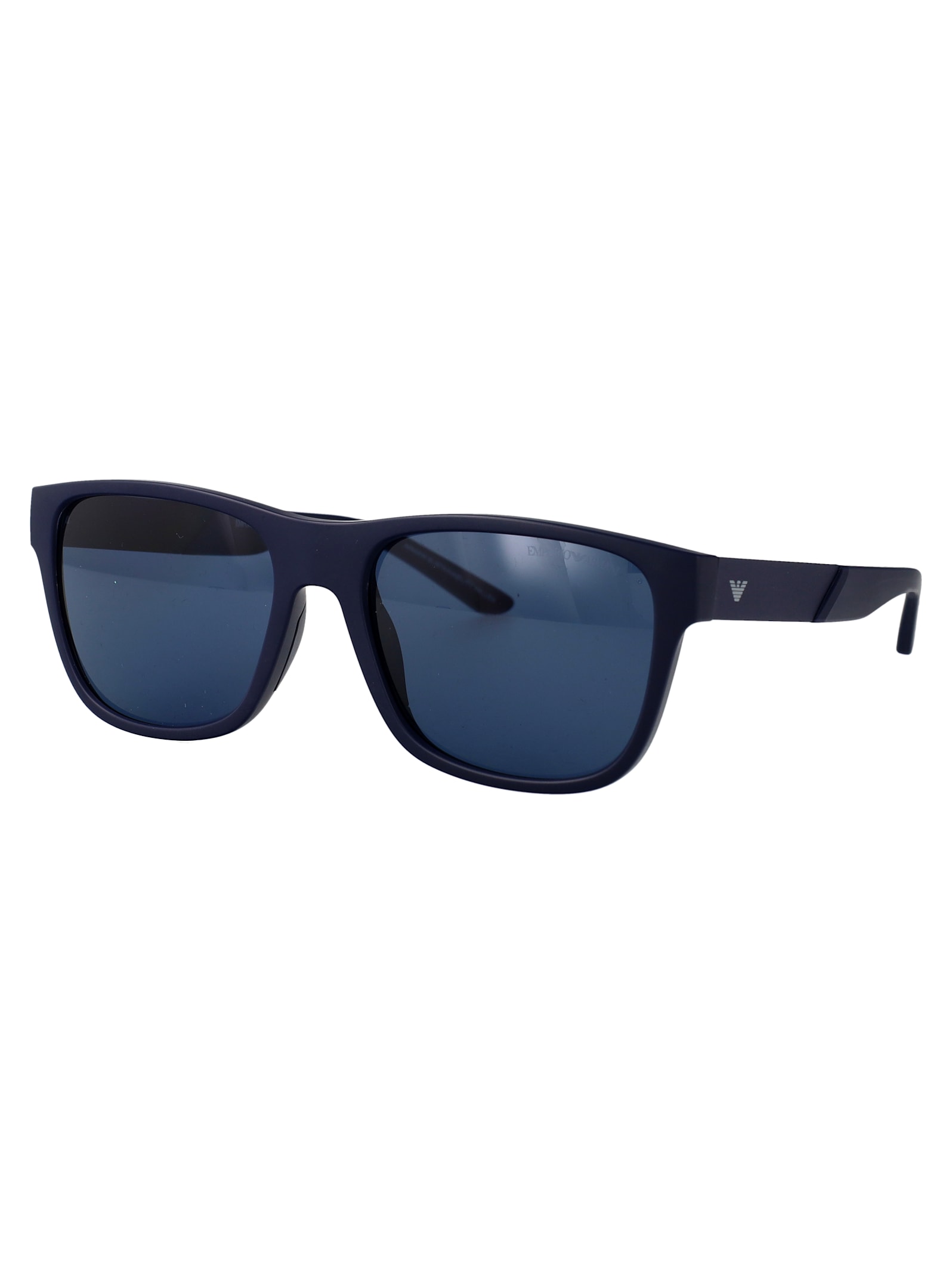 Emporio Armani Matte Blue Injected Sunglasses In Black