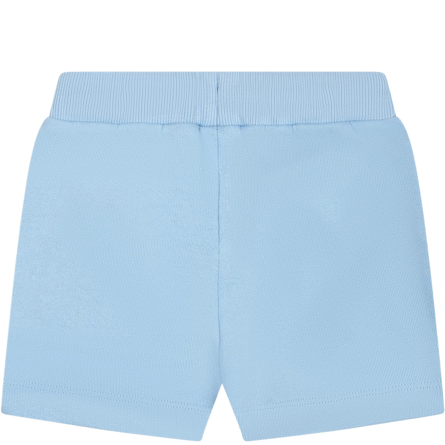 Shop Kenzo Light Blue Shorts For Baby Boy With Logo