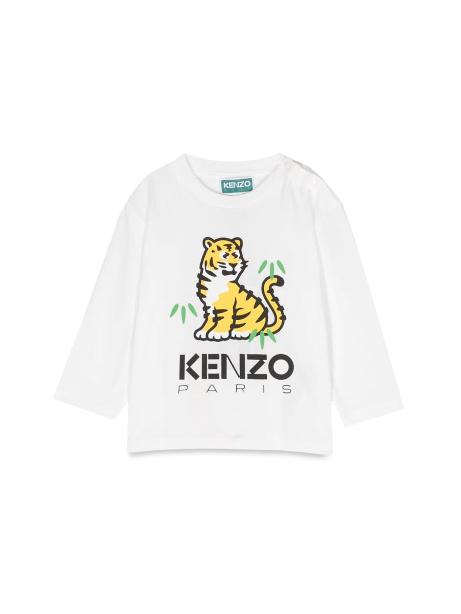 Shop Kenzo T-shirt Tiger In Ivory