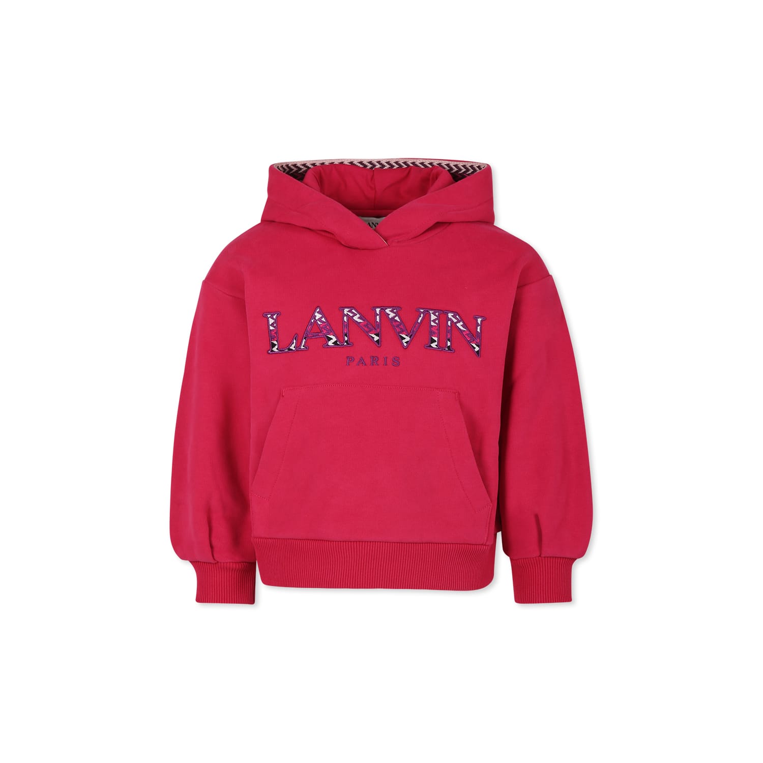 Shop Lanvin Fuchsia Sweatshirt For Girl With Logo