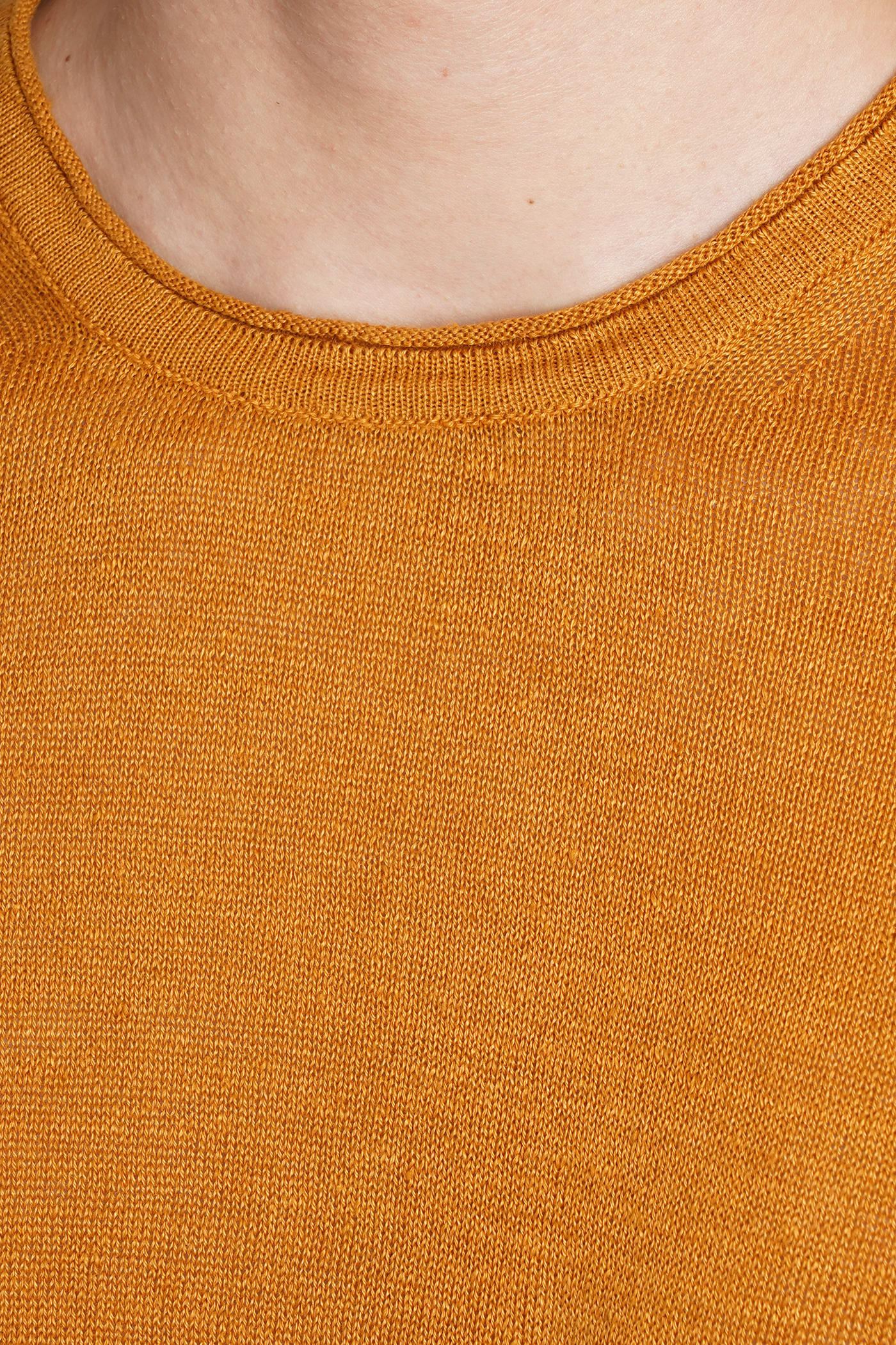 Shop Roberto Collina T-shirt In Orange Linen